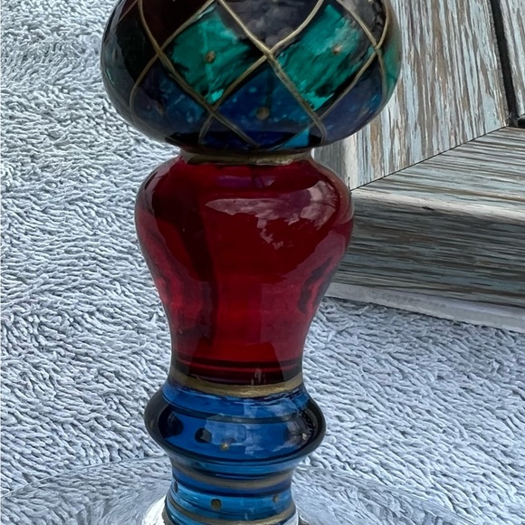 Vintage Pier 1 Imports Wine Glass Water Goblet Stemmed Hand Painted Qty 4 - Picture 6 of 7